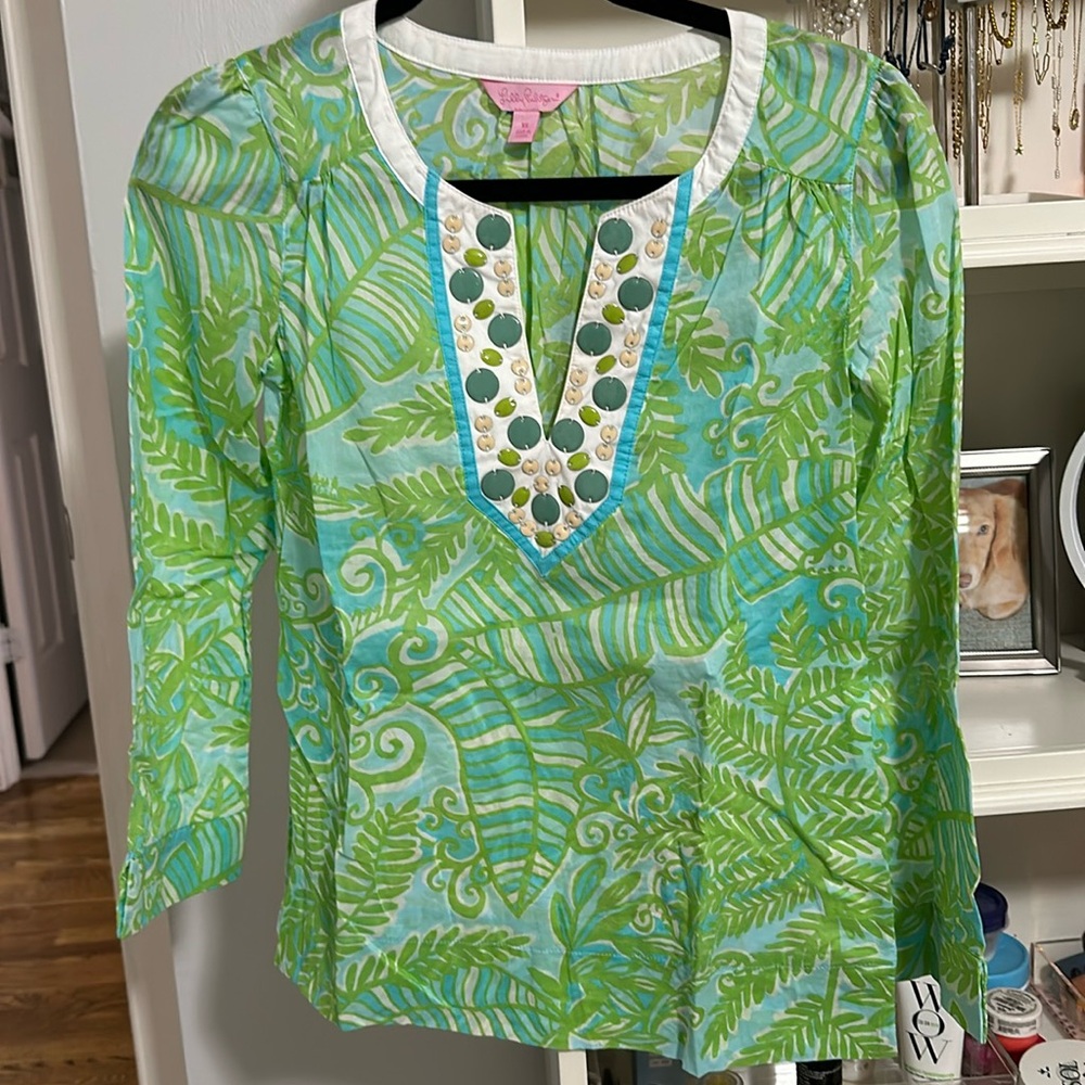 Unique Lilly Pulitzer tunic top, XS, EUC
